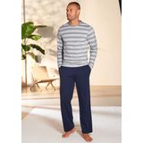 AUTHENTIC LE JOGGER Pyjama, (Packung, 4 tlg., 2 Stück), Schlafanzug mit gestreiften Oberteilen
