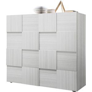 INOSIGN Highboard »Dama Höhe 111 cm, Breite 121 cm, Kommode 2 Türen, Hochkommode«, Front in 3D-Optik, viel Stauraum, verschiedene Farben