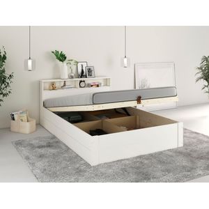 Home affaire Stauraumbett »MAREILLES, Bettkasten mit praktischer Einteilung sorgt für Ordnung«, (140x200cm), Massivholz, Hebemechanismus, Stauraum im Kopfteil und unter dem Bett