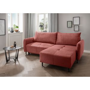 INOSIGN Ecksofa »Mara, L-Form, aktueller Cord Bezug und tolle Farben, schmale Armlehnen«, whlw. mit Bettfunktion,Recamiere links/rechts montierbar, Breite 238cm