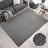 Paco Home Teppich »Rotterdam 591«, rechteckig, 4 mm Höhe, Kurzflor, Uni Farben, Rauten Muster, 3D Effekt, weich & kuschelig