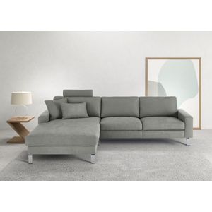 3C Candy Ecksofa »Lecce, wahlweise PUR-Schaumstoff oder Tonnentaschenfederkern«, Bett im 2,5-Sitzer, teilmotorische Schlaffunktion im Longchair, L-Form