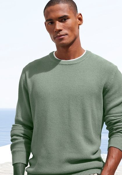 John Devin Strickpullover, Pullover in modischer Strickstruktur