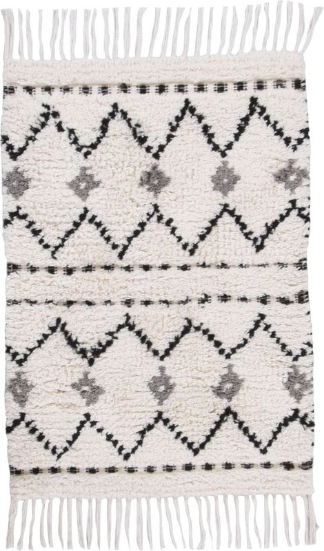 TOM TAILOR HOME Badematte »Ethno Bath«, fußbodenheizungsgeeignet, Badteppich, Berber Look, mit Fransen, ZickZack Muster, reine Baumwolle