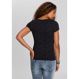 KangaROOS T-Shirt, Kurzarm, elastische Rippware, mit Herz-Muster, Rundhalsausschnitt