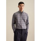 seidensticker Flanellhemd »Slim«, Slim Langarm Button-Down-Kragen Karo