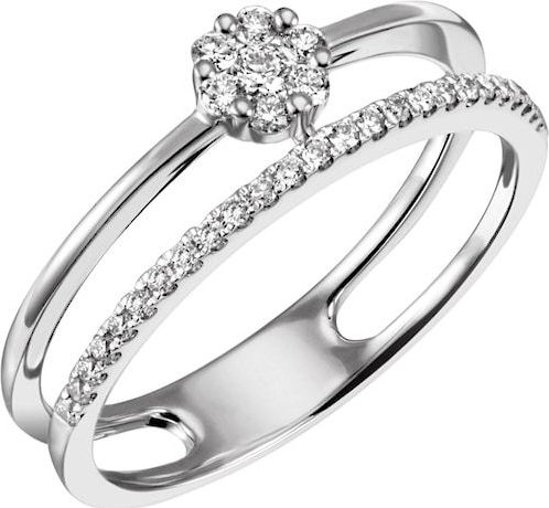 Firetti Fingerring »Schmuck Geschenk Silber 925 Silberring Ring mehrreihig«, mit Zirkonia (synth.)