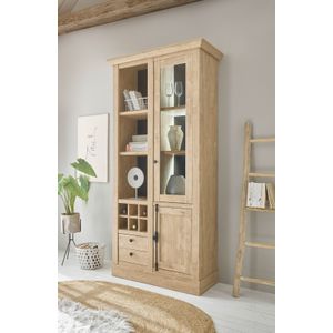 Home affaire Vitrine »Cornwall, Hochschrank im Landhausstil, Glasvitrine, Eiche Dekor«, (1 St.), Metallgriffe, 105 cm breit, viel Stauraum, in zwei Größen verfügbar