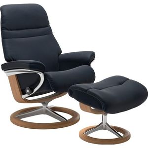 Stressless® Relaxsessel »Sunrise«, (Set, Relaxsessel mit Hocker), mit Signature Base, Größe S, Gestell Eiche