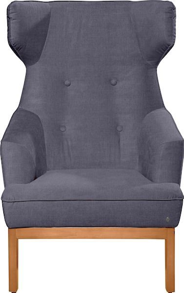TOM TAILOR HOME Ohrensessel »COZY«, im Retrolook, mit Kedernaht und Knöpfung, Füße Buche natur