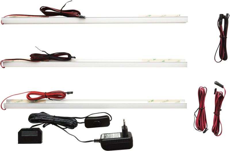 MCA furniture LED-Leuchtmittel »MONIZ 3er Set LED Glaskantenbeleuchtung 45 cm«, 1 St., Farbwechsler, 3er Set,Farbwechsel,Glasbodenbeleuchtung,Schrankbeleuchtung, LED