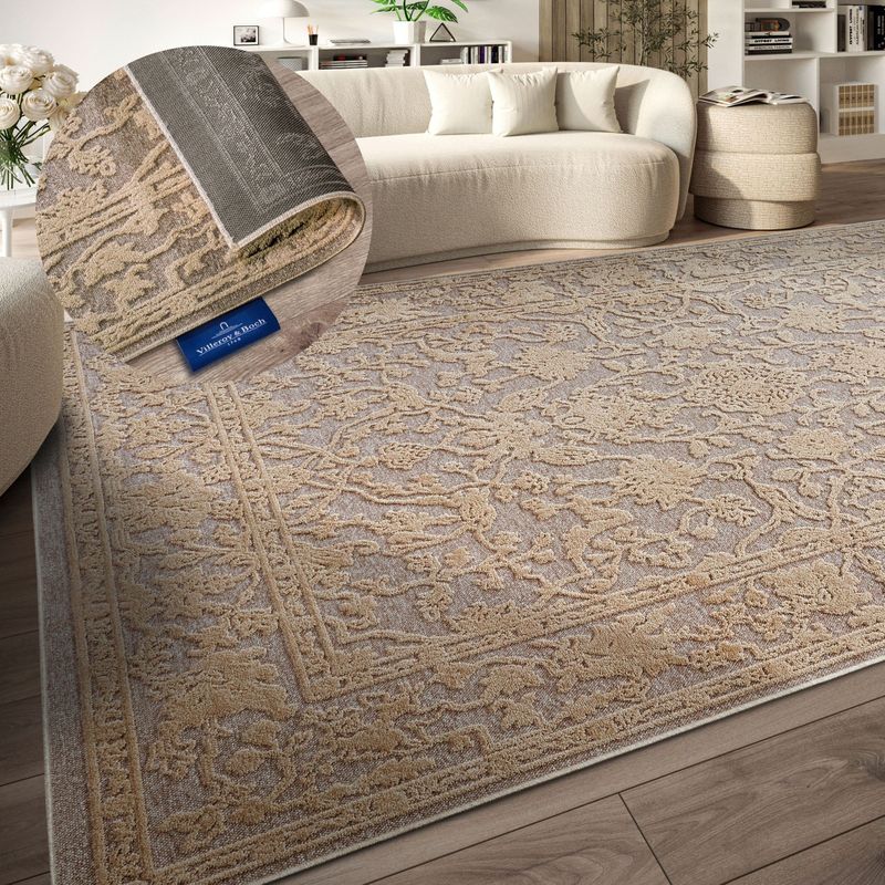 Villeroy & Boch Teppich »Ambroise«, rechteckig, 5,5 mm Höhe, Nachhaltig, Wohnzimmer, Schlafzimmer, Modern, Hoch-Tief Effekt, Flur