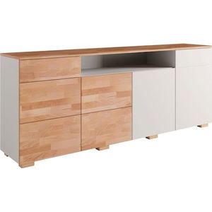 Home affaire Sideboard »Citra teilmassiv«, Breite 200cm,moderne grifflose Optik mit push to open Funktion