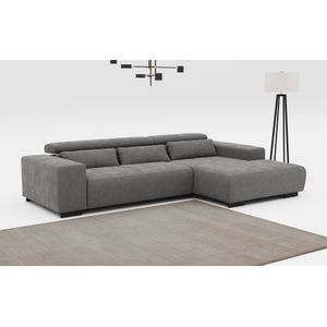 COTTA Ecksofa »Side L-Form, mit Kopfteilverstellung und Zierkissen«, optional motorische Sitztiefenverstellung
