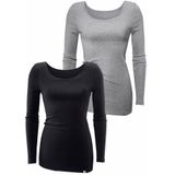 Bench. Langarmshirt »aus feiner Rippware«, (2er-Pack), aus weicher Baumwoll-Qualität