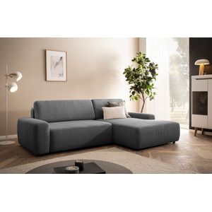 INOSIGN Ecksofa »TORGE (264cm), Schlafsofa in Cord, Samtvelours o Struktur fein, L-Form«, Schlaffunktion, Bettkasten, Liegefläche: 125/210 cm