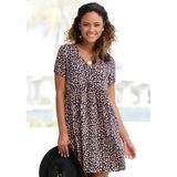 LASCANA Blusenkleid, mit Herzchenprint, lockeres T-Shirtkleid, Sommerkleid, Strandkleid