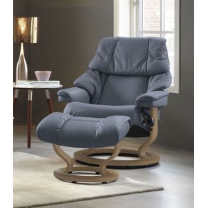 Stressless® Relaxsessel »Reno«, (Set, Relaxsessel mit Hocker), mit Hocker, mit Classic Base, Größe S, M & L, Gestell Eiche
