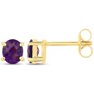 Vira Jewels Paar Ohrstecker »925-Sterling Silber vergoldet Glänzend Amethyst violett«