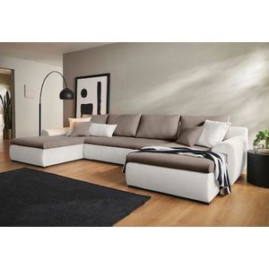 Home affaire Wohnlandschaft »Win U-Form«, wahlweise mit Bettfunktion und Bettkasten