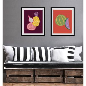 queence Bild »Aylin«, Obst-Obst Bilder-Lebensmittel-Essen-Kunst-Figuren, (1 St.), HD Premium Poster-Druck inkl. Holzrahmen