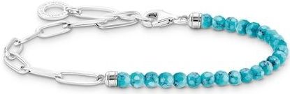 THOMAS SABO Armband »blaue Perlen, A2099-404-17-L17«, mit Türkis-Imitat