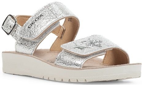 Geox Sandale »J SANDAL COSTAREI GI«, Plateau Sandale, Keilsandale mit Glitzer