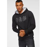 Bruno Banani Kapuzensweatshirt, schmale Passform, bedrucktes Design, aus Baumwollmischung