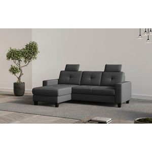 Places of Style Ecksofa »Varese L-Form«, Kreuznaht in beige