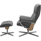 Stressless® Relaxsessel »Mayfair«, (Set, Relaxsessel mit Hocker), mit Hocker, mit Cross Base, Größe S, M & L, Holzakzent Eiche
