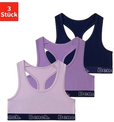 Bench. Bustier, mit kontrastfarbigem Bündchen und Racerback