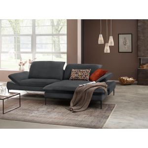 W.SCHILLIG Ecksofa »enjoy&MORE, Designsofa, elegant und bequem, L-Form«, Sitztiefenverstellung, Füße schwarz pulverbeschichtet, Breite 294 cm