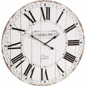 Home affaire Wanduhr »""Cafe de la tour""«, römische Ziffern, rund, Ø 60 cm, Vintage-Look