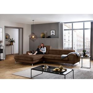 W.SCHILLIG Ecksofa »piedroo, Designsofa mit tollem Sitzkomfort, bequem und elegant, L-Form«, Kopfteilverstellung, wahlweise mit Sitztiefenverstellung, Breite 303cm