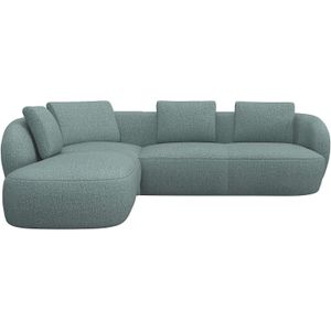 FLEXLUX Ecksofa »Torino, rund, L-Form, Sofa-Ecke mit Ottomane«, Modernes, organisches Sofa-Design, Kaltschaum, Wellenunterfederung