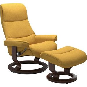 Stressless® Relaxsessel »View«, (Set, Relaxsessel mit Hocker), mit Classic Base, Größe M,Gestell Braun