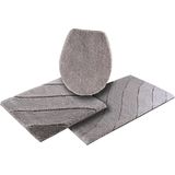 Kleine Wolke Badematte »Donna«, rutschhemmend beschichtet, fußbodenheizungsgeeignet-schnell trocknend, Wellen Design, Pastell, 3-tlg. Set, rechteckig & rund erhältlich