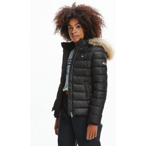 Tommy Jeans Daunenjacke »BASIC HOODED DOWN JACKET«, mit Kapuze, mit Fellimitat an der Kapuze & Tommy Jeans Logo-Flag