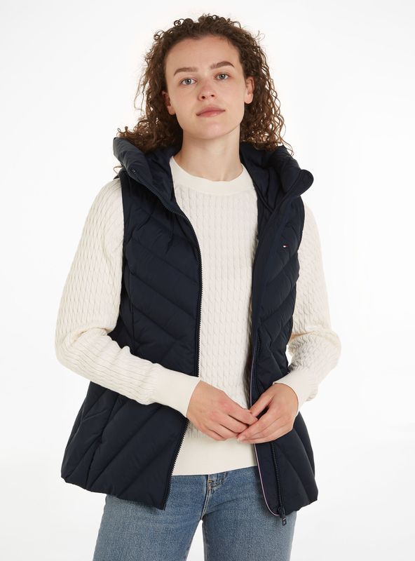 Tommy Hilfiger Steppweste »CHEVRON MW PADDED VEST«, mit mittelstarker Wattierung und Tommy Hilfiger Markenlabel