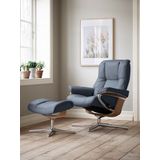 Stressless® Relaxsessel »Mayfair«, (Set, Relaxsessel mit Hocker), mit Hocker, mit Cross Base, Größe S, M & L, Holzakzent Eiche