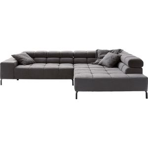 INOSIGN Ecksofa »Ancona New, wahlweise motorische Sitztiefenverstellung, auch Cord«, feine Steppung, mit Kopfteilverstellung, 3 Zierkissen, L-Form