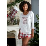 LASCANA Pyjamaoberteil, mit Schriftzug