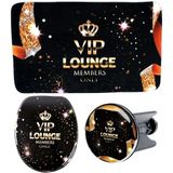 Sanilo Badaccessoire-Set »VIP-Lounge«, (Set, 3 tlg.), bestehend aus WC-Sitz, Badteppich und Waschbeckenstöpsel