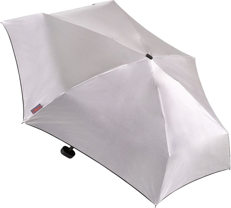 EuroSCHIRM® Taschenregenschirm »Dainty, silber«, besonders leicht, super flach und extra klein, mit UV-Schutz 50+