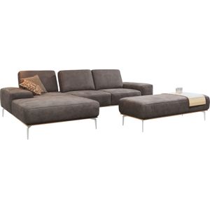 W.SCHILLIG Ecksofa »run, Designsofa, bequem, L-Form«, mit elegantem Holzsockel, Füße in Chrom glänzend, Breite 299 cm