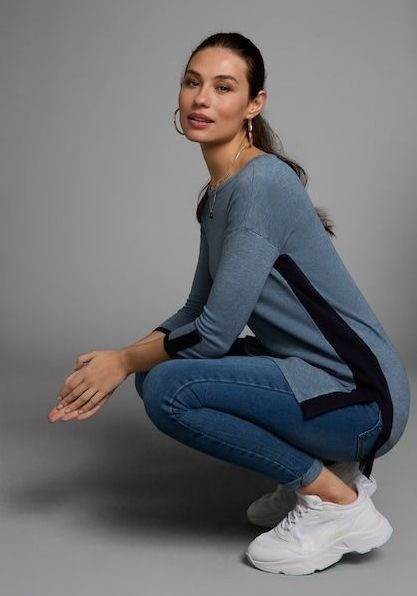 Laura Scott Longpullover, in Kontrastfarben