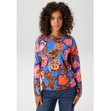 Aniston CASUAL Sweatshirt, mit großflächigen, grafischen Blumendruck - NEUE KOLLEKTION