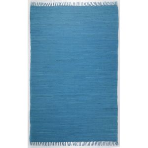 THEKO Teppich »Happy Cotton«, rechteckig, 5 mm Höhe, Handweb Teppich, Flachgewebe, reine Baumwolle, handgewebt, mit Fransen