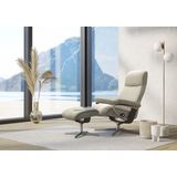 Stressless® Relaxsessel »View«, (Set, Relaxsessel mit Hocker), mit Hocker, mit Cross Base, Größe S, M & L, Holzakzent Wenge