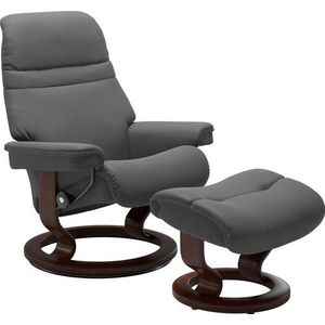 Stressless® Relaxsessel »Sunrise«, (Set, Relaxsessel mit Hocker), mit Classic Base, Größe S, Gestell Braun
